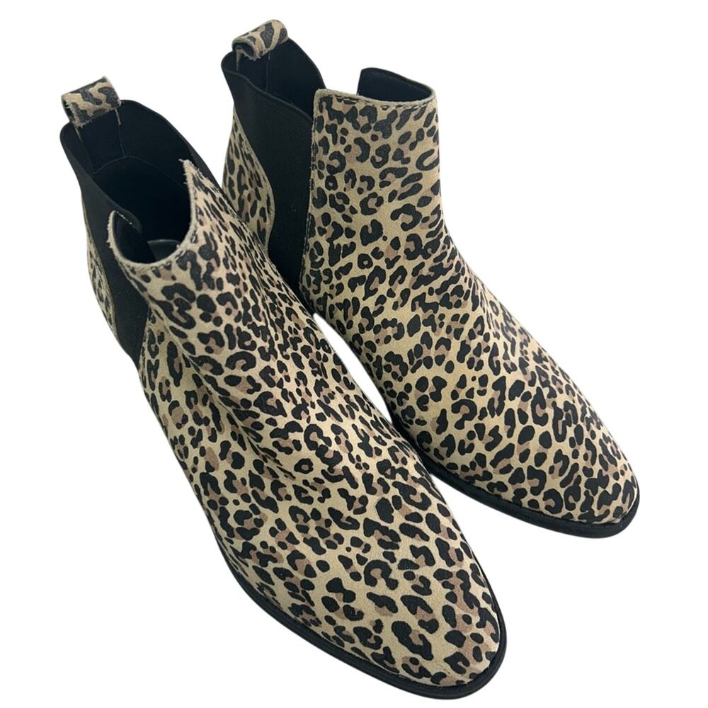 NWT Dolce Vita Women’s Tristan Leopard Print Leather Ankle Boots Size 10M